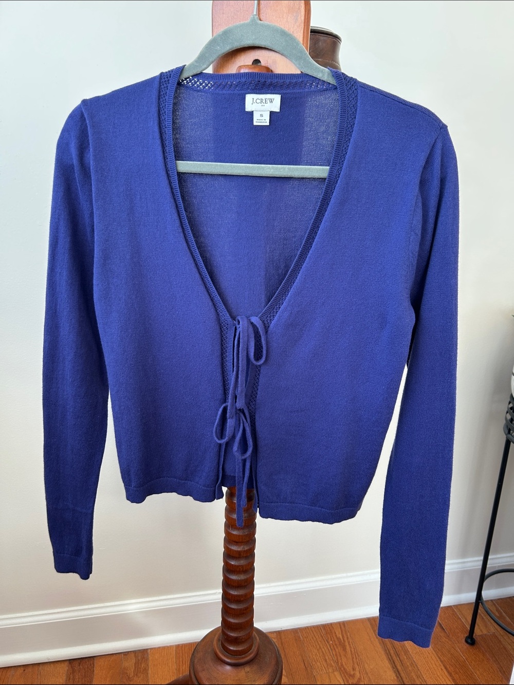 J. Crew Women's Purple Tie-Front Cardigan Size Small